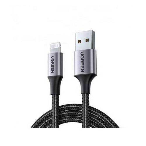 يوجرين كابل USB A 2.0 الى لايتنينج مطلي بالنيكل والالومنيوم بطول 1م اسود رقم.11186
