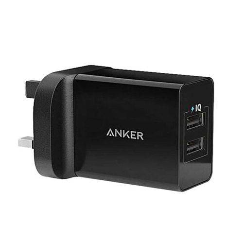 انكر شاحن حائط بمنفذين USB بقوة 24 واط اسود رقم.8548
