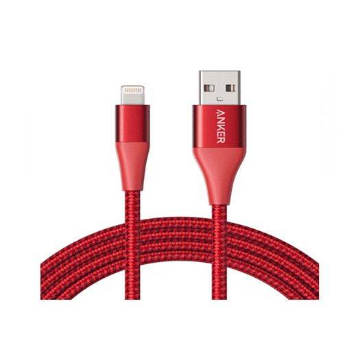 انكر باورلاين بلس 2 USB الي ايفون 180سم C89 احمر رقم.11936