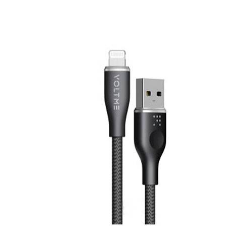 Voltme Powerlink Rugg USB to Lightning Double Nylon Cable and Zinc Alloy Connector 1.2m Black No.15696