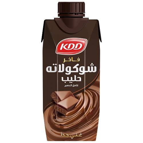 كي دي دي بريميوم حليب بنكهة الشوكولاتة كامل الدسم بدون سكر 250مل