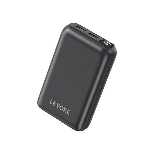 ليفوري باور بانك صغير 10000مللي امبير شحن سريع بمنفذ PD ومنفذ 2USB اسود رقم.15643