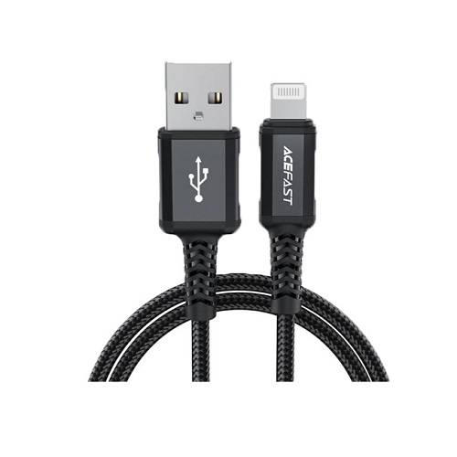 ايس فاست C4-01 كابل بيانات وشحن من الالومنيوم المضفر USB الى لايتنينج 1.8م اسود رقم.15890