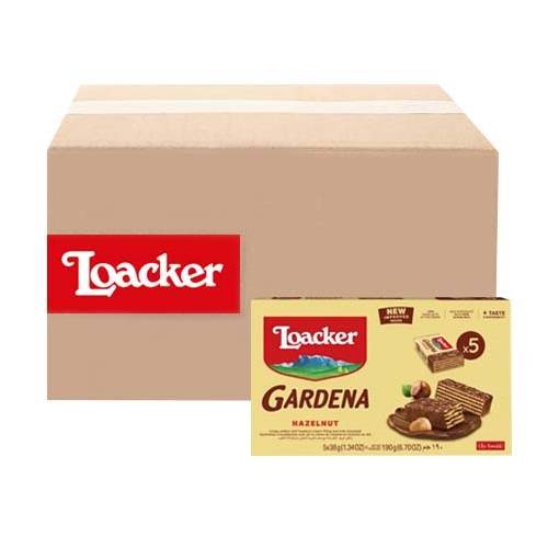 Loacker Gardena Hazelnut & Milk Chocolate Coated Wafer 38g 5Pcs 18Packet 1Carton