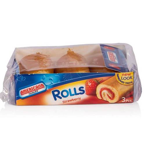 Americana Strawberry Rolls 3Pcs 75g
