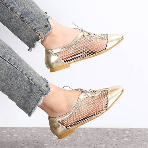 Flat Net Shoes Golden
