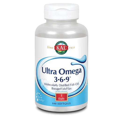 Kal Ultra Omega 3 and6 and9 Dietary Supplement to Support Public Health 100Softgel Capsules