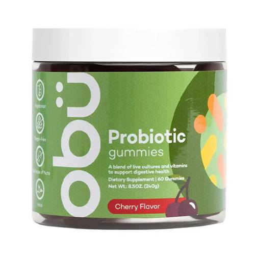 Obu Probiotic Gummies Cherry Flavor for Digestive Health Care 60Pcs