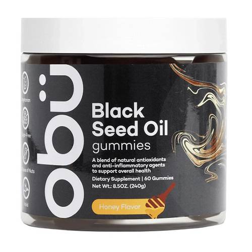 Obu Black Seed Oil Gummies Dietary Supplement for Overall Health Care Honey Flavor 60Gummies