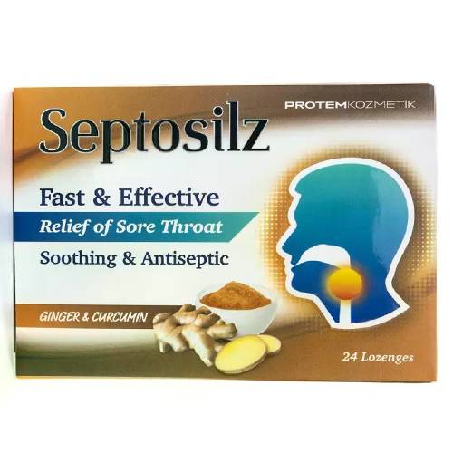 Septosilz to Relieve Sore Throat with Ginger and Curcumin 24Lozenges