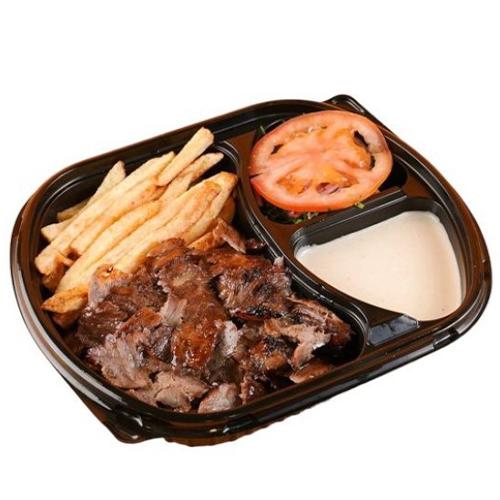 Arabic meat shawarma plate